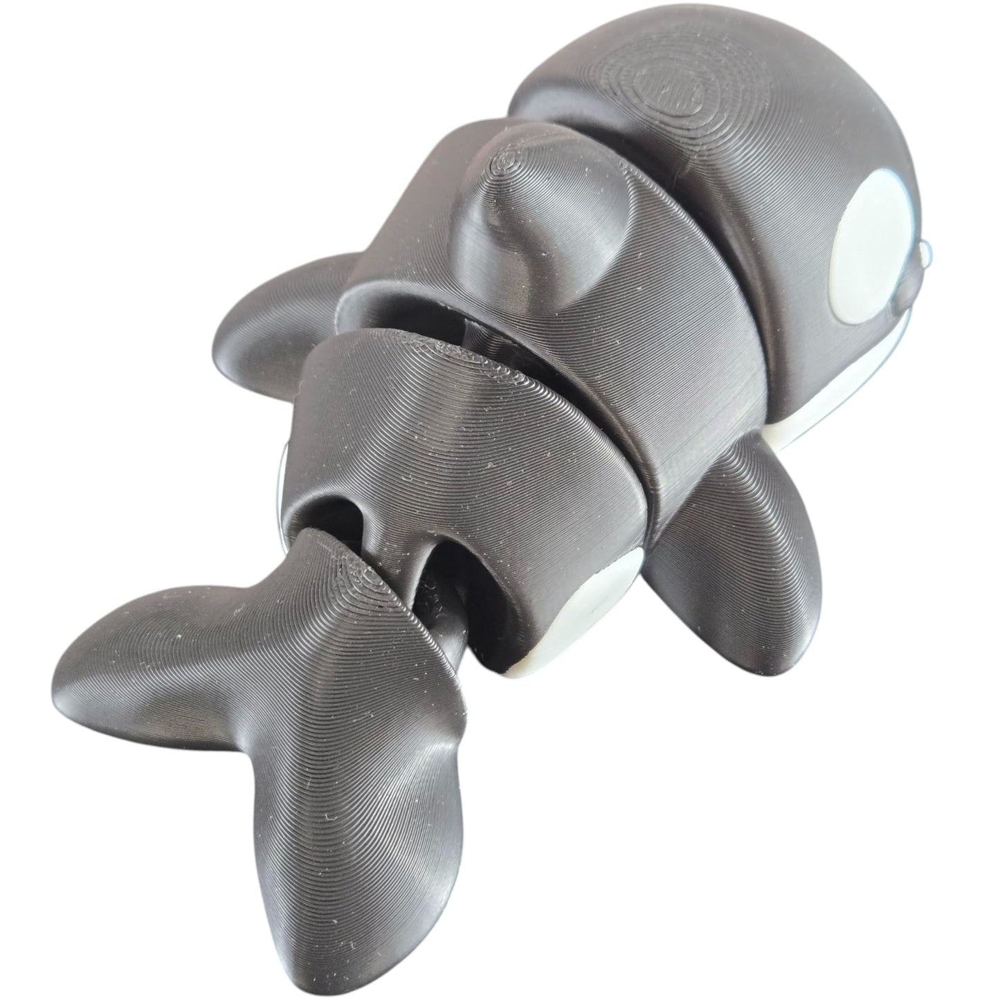 Cute Articulated Orca Whale Fidget with Big Eyes – Killer Whale Sensory Desk Toy for Teens & Adults – Flexible Ocean Animal Figurine for Stress Relief & Decor – 3D Printed in Canada