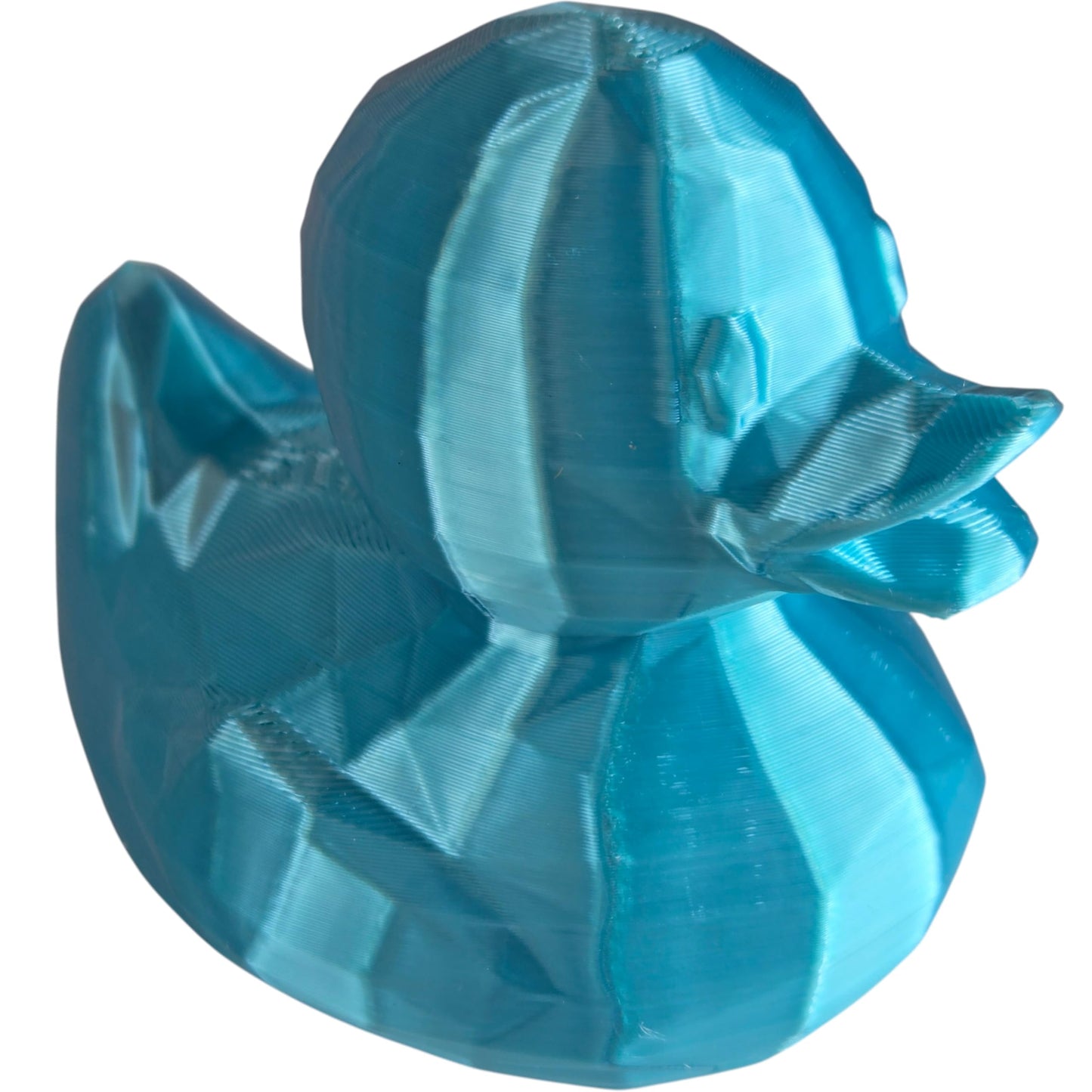 Crystal Duck Figurine – Iridescent Blue Display Duck Collectible Decor for Desk or Shelf – 3D Printed in Canada