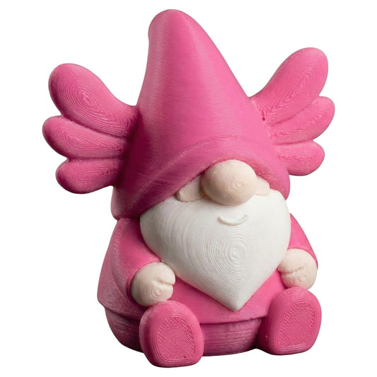 Axolotl Gnome Figurine – Fantasy Garden Gnome Decor for Desk, Shelf or Fairy Display – Pink Whimsical Gnome Sculpture – 3D Printed in Canada