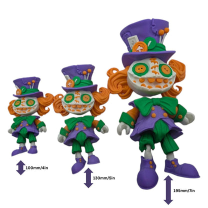 Articulated Mad Hatter Figurine - 3D Printed Wonderland Collectible - Poseable Alice in Wonderland Decor