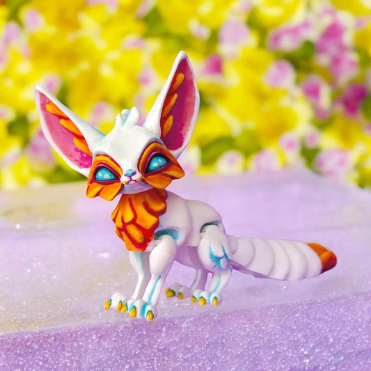 Articulated Fennec Fox Figurine – 3D Printed Quirky Collectible & Poseable Decor | Eco-Friendly