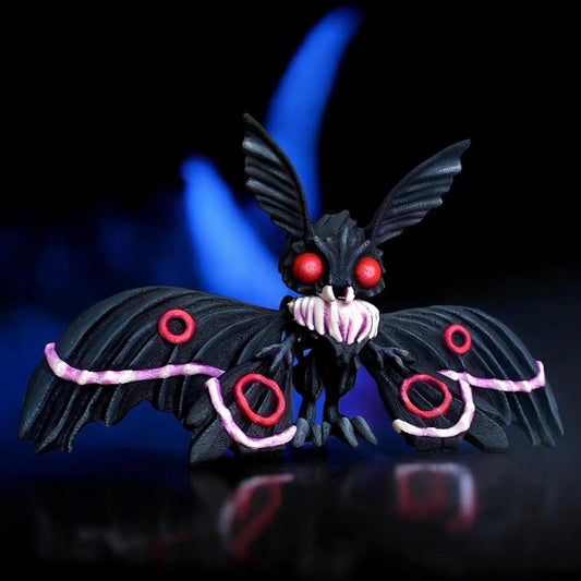 Articulated Mothman Figurine – 3D Printed Poseable Cryptid Collectible | Eco-Friendly Decor