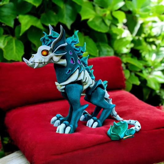 Articulated Hellhound Figurine – 3D Printed Poseable Mythical Collectible | Eco-Friendly Decor