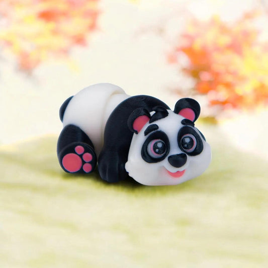 Flexi Articulated Panda – 3D Printed Poseable Panda Figurine – Cute Collectible Desk Toy | Flexible Animal Figure