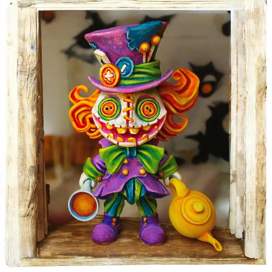 Articulated Mad Hatter Figurine - 3D Printed Wonderland Collectible - Poseable Alice in Wonderland Decor