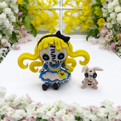 Articulated Alice in Wonderland with Rabbit – Poseable 3D Printed Collectible & Fidget Toy