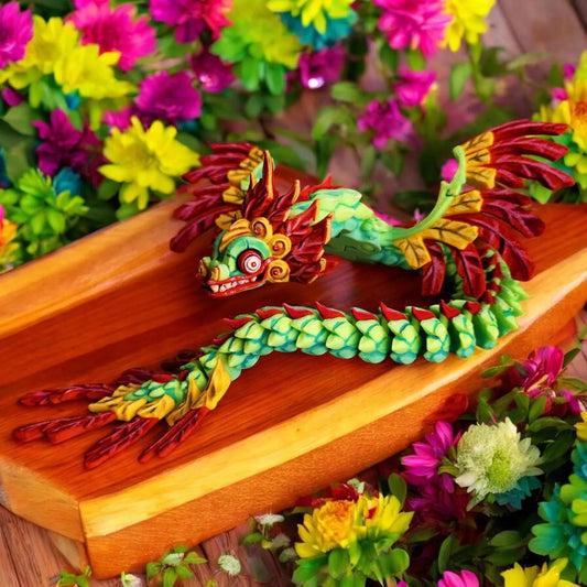 Articulated Quetzalcoatl Figurine – 3D Printed Aztec God Collectible & Poseable Decor | Eco-Friendly