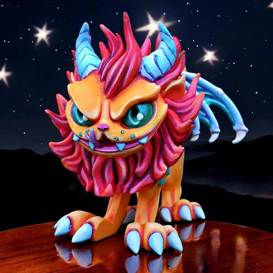 Articulated Manticore Figurine – 3D Printed Mythical Collectible & Poseable Decor | Eco-Friendly