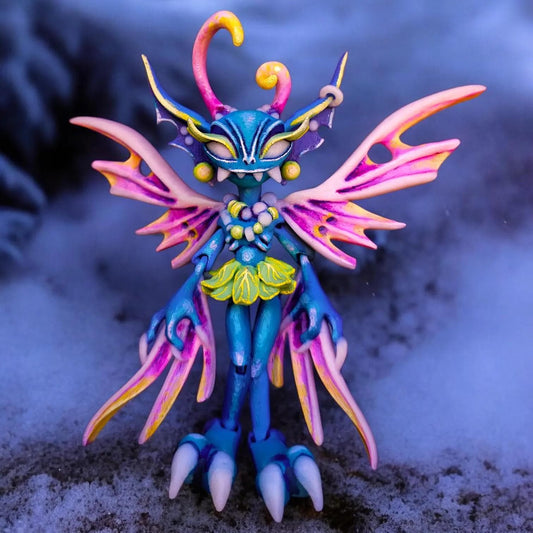 Articulated Creepy Fairy Figurine – 3D Printed Gothic Collectible & Poseable Decor | Eco-Friendly