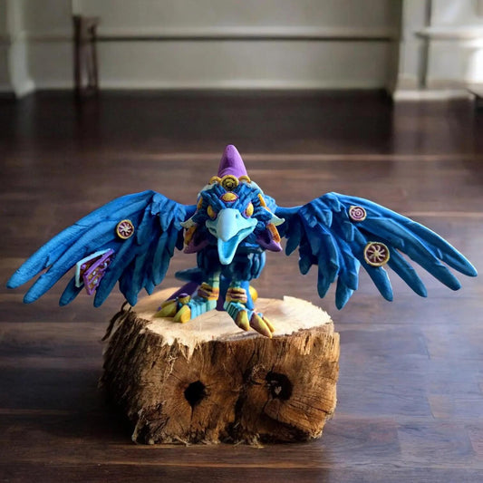 Articulated Fortune Teller Raven Figurine – 3D Printed Gothic Collectible – Eco-Friendly Decor