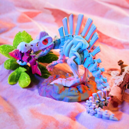 Skeleton Spinosaurus - 3D Printed Flexi Factory Poseable Dinosaur | Interactive Prehistoric Decor