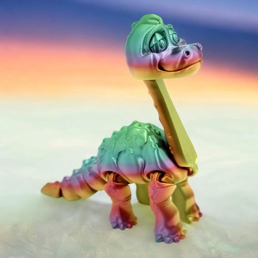 Flexi Factory Brachiosaurus Dinosaur – 3D Printed Articulated Dinosaur | Poseable & Fun Collectible