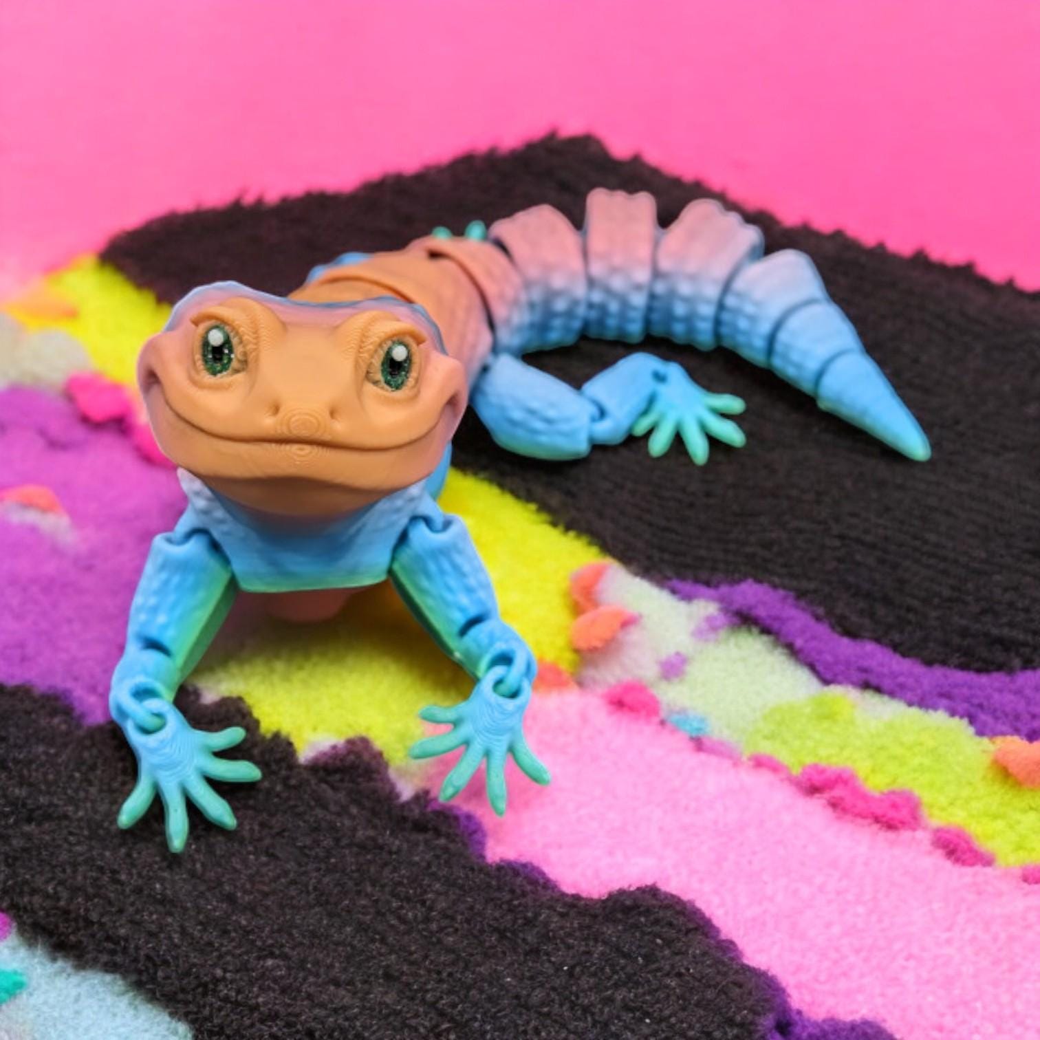 Articulated Leopard Gecko – 3D Printed Articulated Fidget Toy | Poseable & Fun Collectible