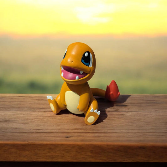 Chibi Charmander-Inspired Collectible Figurine – 3D Printed Pokémon Fan Art | Cute Desk Display