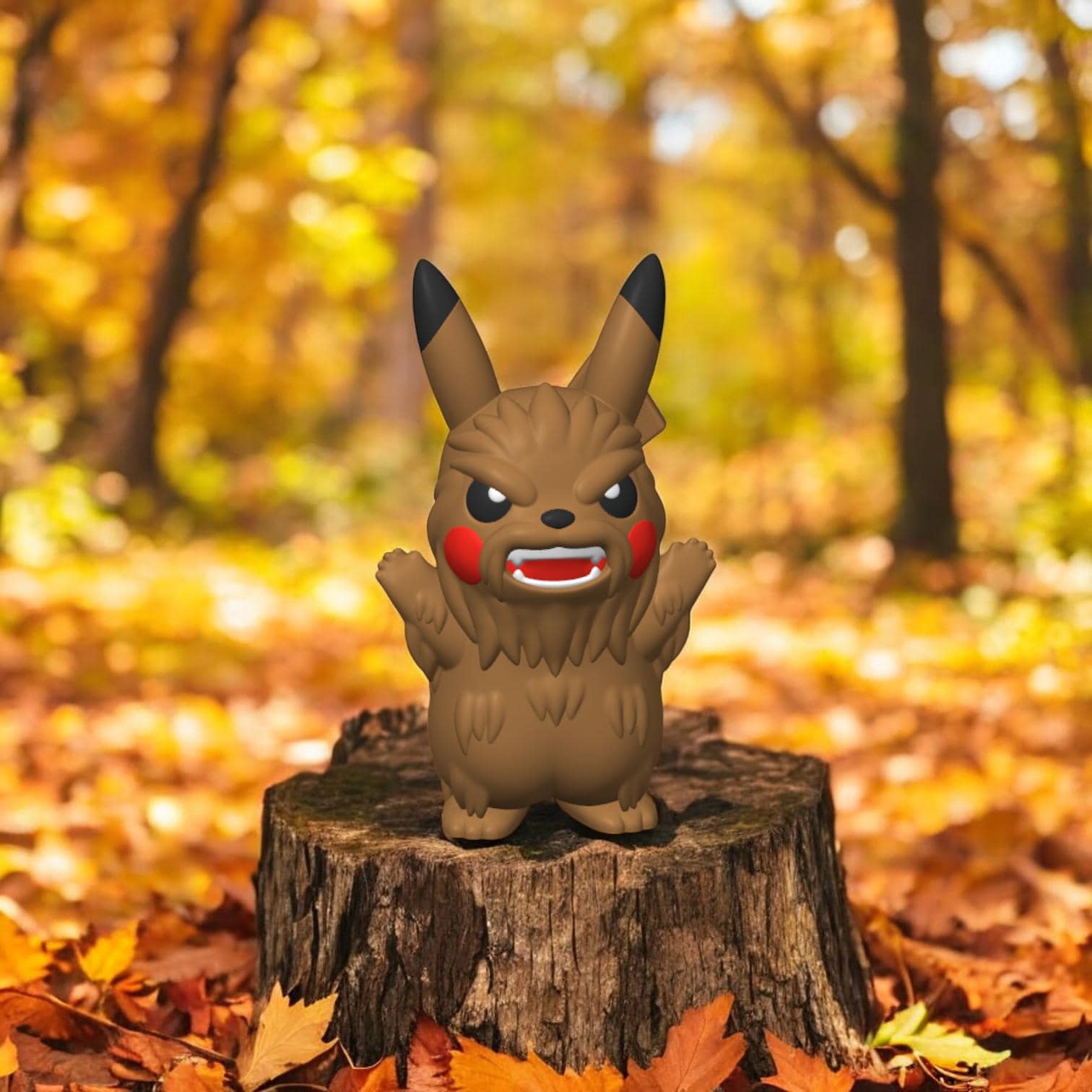 Star Wars Pikachu-Inspired Collectible Figurine – 3D Printed Pokémon x Wookiee Crossover | Unique Desk Display