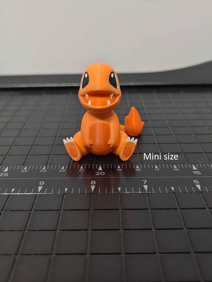 Chibi Charmander-Inspired Collectible Figurine – 3D Printed Pokémon Fan Art | Cute Desk Display