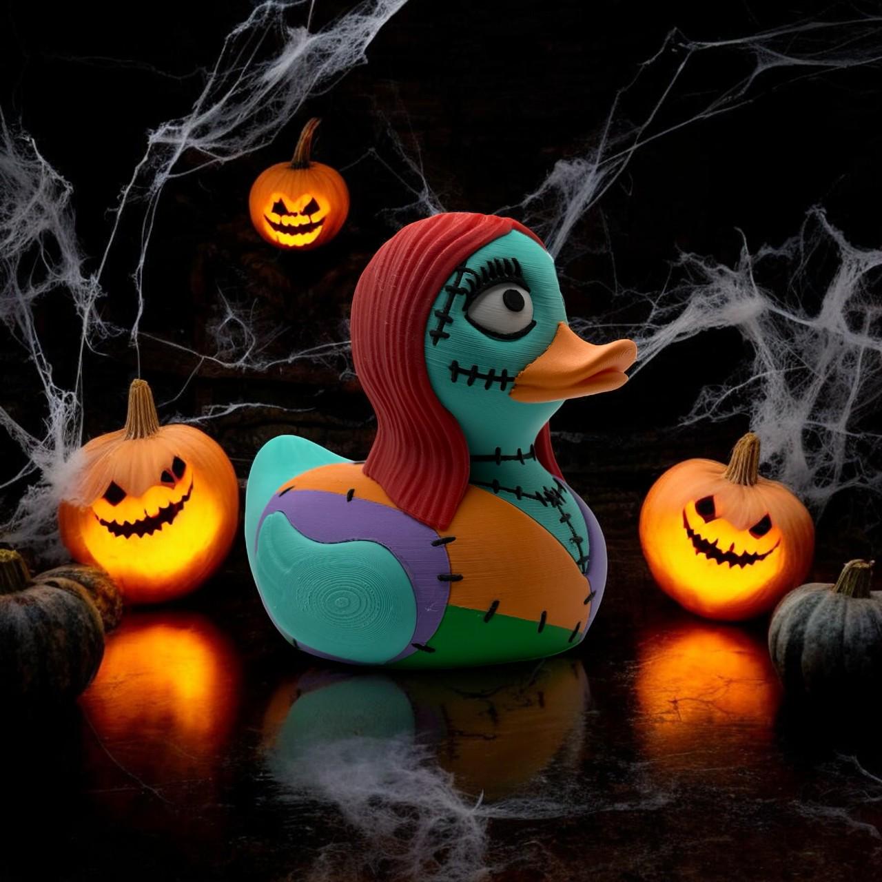 Sally-Themed Rubber Duck – 3D Printed Spooky Collectible for Fans of Halloween Classics | Unique Display Piece
