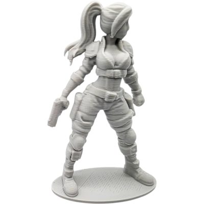 Female Mercenary Figurine – Tactical Gunfighter Miniature for Dioramas, Shelf Displays & Painting Projects – 3D Printed in Canada — 3D Printed Collectible by 3DCentral
