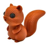 Knitted Squirrel Figurine – Cozy Faux-Yarn Woodland Animal Sculpture