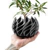 Modern Twisted Planter Pot – Sculptural Decorative Vase for Succulents, Air Plants, or Faux Greenery – Geometric Home Accent for Office or Living Room – 3D Printed in Canada — 3D Printed Collectible by 3DCentral