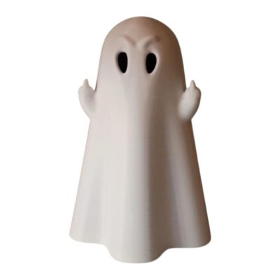 Funny Ghost Figurine – Middle Finger Ghost Shelf Decoration for Halloween, Office & Gothic Humor Displays – 3D Printed in Canada — 3D Printed Collectible by 3DCentral