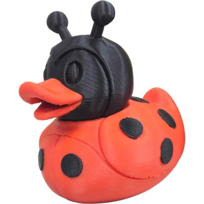 Ladybug Duck Figurine – Quirky Red & Black Duck Decor, Cute Animal Display Collectible, Whimsical Shelf Accent for Adults & Teens – 3D Printed in Canada — 3D Printed Collectible by 3DCentral