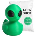 Alien Duck Figurine – Quirky Space Alien Rubber Duck-Inspired Sculpture for Display, Desk or Shelf Decor