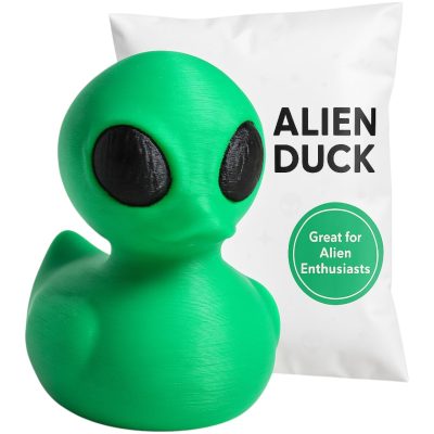 Alien Duck Figurine – Quirky Space Alien Rubber Duck-Inspired Sculpture for Display, Desk or Shelf Decor – 3D Printed in Canada — 3D Printed Collectible by 3DCentral