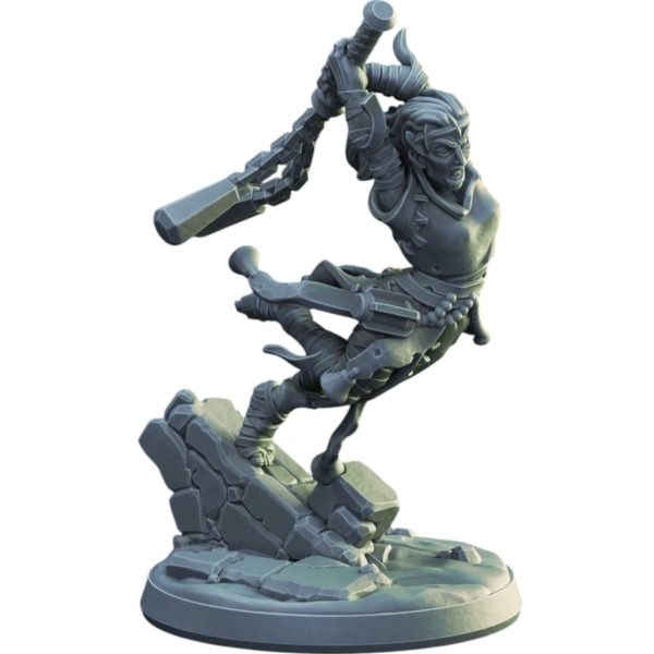Prêtresse guerrière dynamique — Miniature pour JDR fantasy