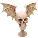 Skull with Dragon Wings on Pedestal
