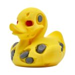 Cyborg Duck Figurine – Robotic Rubber Duck Hybrid with Glowing Red Eyes & Mech Details – Sci-Fi Display Piece or Geeky Gift