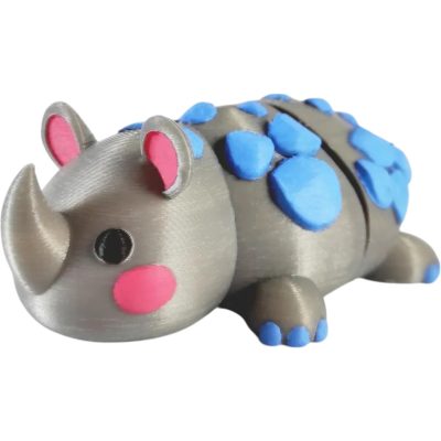 Adorable Rhino Figurine with Articulated Body – 3D Printed in Canada — 3D Printed Collectible by 3DCentral
