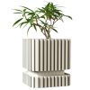 Modern Striped Planter Pot – Vertical Ribbed Design for Indoor Plants, Succulents & Contemporary Home Decor – 3D Printed in Canada — 3D Printed Collectible by 3DCentral