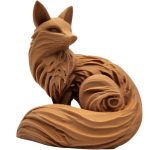 Wood Carved-Style Fox Figurine