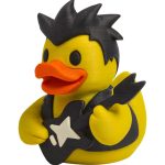Rock Duck Figurine with Guitar – Punk Style Rubber Duck Decor for Desk, Shelf or Gift Display – Fun Collectible for Music Lovers & Teens