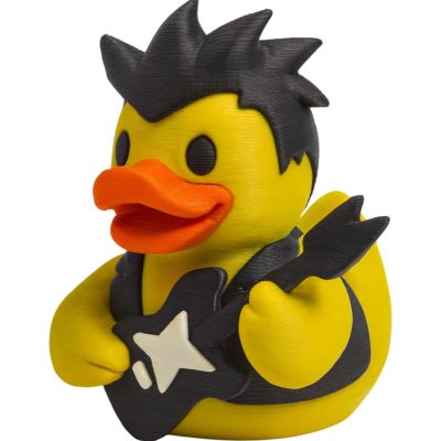 Rock Duck Figurine with Guitar – Punk Style Rubber Duck Decor for Desk, Shelf or Gift Display – Fun Collectible for Music Lovers & Teens – 3D Printed in Canada — 3D Printed Collectible by 3DCentral