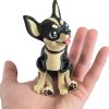 Adorable Chihuahua Puppy Figurine – Posable Collectible Dog Sculpture for Desk or Shelf Display – Black and White Cartoon Style Collectible – 3D Printed in Canada — 3D Printed Collectible by 3DCentral