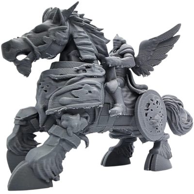Armored Angel on Warhorse Figurine – Celestial Knight Miniature with Wings and Steed for Fantasy RPG, Dioramas, or Display – 3D Printed in Canada — 3D Printed Collectible by 3DCentral