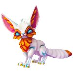 Colorful Fennec Fox Figurine – Articulated Fantasy Animal Sculpture