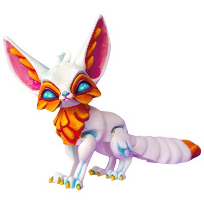 Colorful Fennec Fox Figurine – Articulated Fantasy Animal Sculpture, Posable Desk Companion or Shelf Display – 3D Printed in Canada — 3D Printed Collectible by 3DCentral