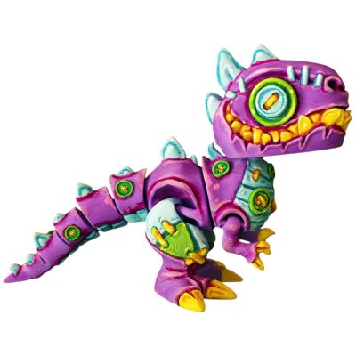Stuffed Twisty T-Rex Figurine – Articulated Dino Monster Figure for Desk or Shelf Display – Vibrant Collectible Dino Gift for Teens & Adults – 3D Printed in Canada — 3D Printed Collectible by 3DCentral