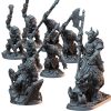 Orc War Band – Set of 8 Savage Warrior Miniatures with Mounts, Spears & Axes for Fantasy Tabletop Battles, RPG Campaigns & Painting – 3D Printed in Canada — 3D Printed Collectible by 3DCentral