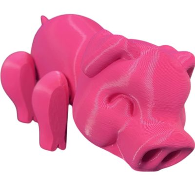 Articulated Piggy Fidget Toy – Cute Pink Pig Figurine for Desk, Display & Stress Relief – Flexible Animal Collectible for Teens & Adults – 3D Printed in Canada — 3D Printed Collectible by 3DCentral