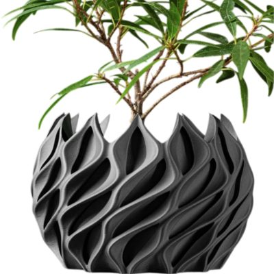 Modern Twisted Planter Pot – Sculptural Decorative Vase for Succulents, Air Plants, or Faux Greenery – Geometric Home Accent for Office or Living Room – 3D Printed in Canada — 3D Printed Collectible by 3DCentral