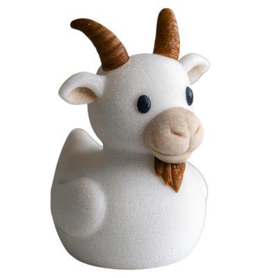 Goat Duck Figurine – Funny White Duck-Goat Hybrid with Horns, Beard & Hooves-Inspired Muzzle – Farm Animal Mashup Gift or Desk Collectible – 3D Printed in Canada — 3D Printed Collectible by 3DCentral