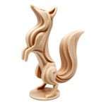 Dancing Fox Sculpture – Elegant Geometric Figurine for Shelf, Desk, or Home Décor – Minimalist Nordic Woodland Animal Statue