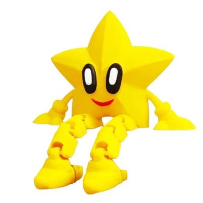 Articulated Christmas Star Figure – Poseable Holiday Shelf Sitter with Big Eyes & Legs – 3D Printed in Canada — 3D Printed Collectible by 3DCentral