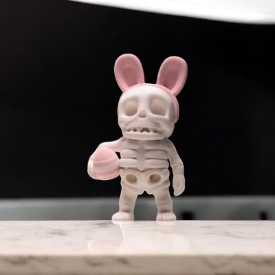 Tiny Easter Skeleton Figurines – Set of 5 Cute Creepy Bunnies with Skulls & Eggs – Pastel Goth Kawaii Décor for Spring – 3D Printed in Canada — 3D Printed Collectible by 3DCentral