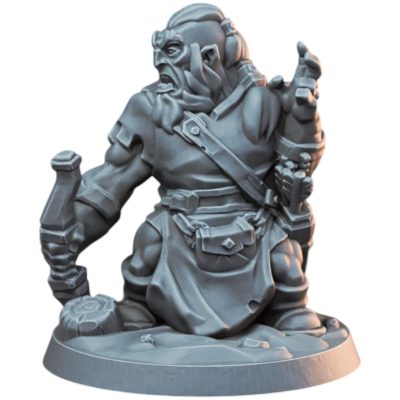 Dwarf Archer with Crossbow Fantasy Miniature for RPG, Wargames & Collector Display – 3D Printed in Canada — 3D Printed Collectible by 3DCentral
