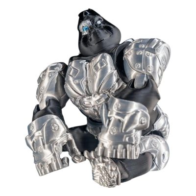 Articulated Cyborg Ape Figurine – Gorilla Mech Collectible – Futuristic Desktop Toy for Teens & Adults – 3D Printed in Canada — 3D Printed Collectible by 3DCentral